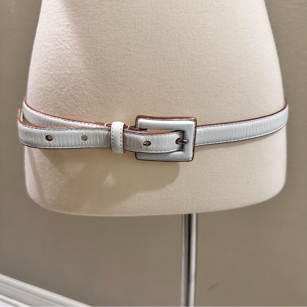 TreVero White and Tan Genuine Leather Belt TreVero Vintage Vintage - Picture 15 of 15